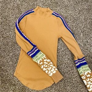 Free People stitch it up thermal long sleeve shirt